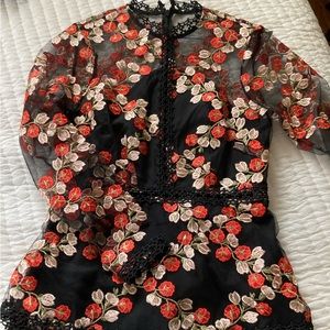 ASOS Floral Embroidered Tiered Mini Dress